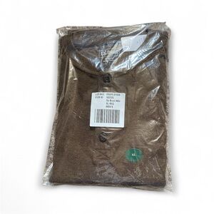 L.L. Bean Men's Dark Brown XL Slim Fit Long Sleeve Henley Brand New with Tags.